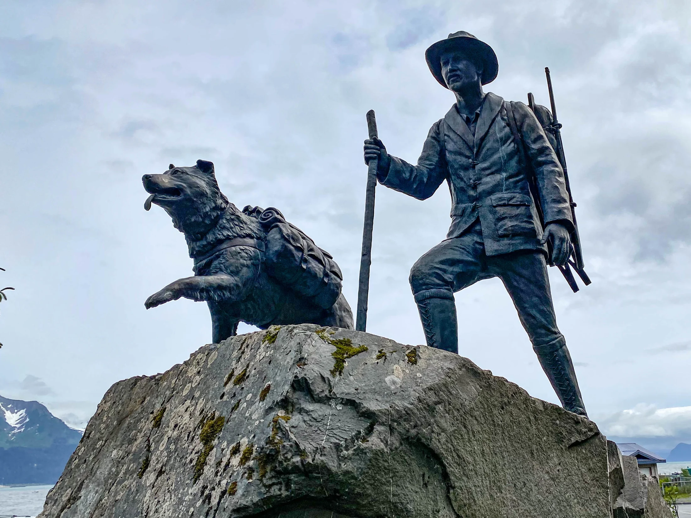 The Iditarod trail monument beside Resurrection Bay in Seward, NPS photograph by Victoria Stauffenberg